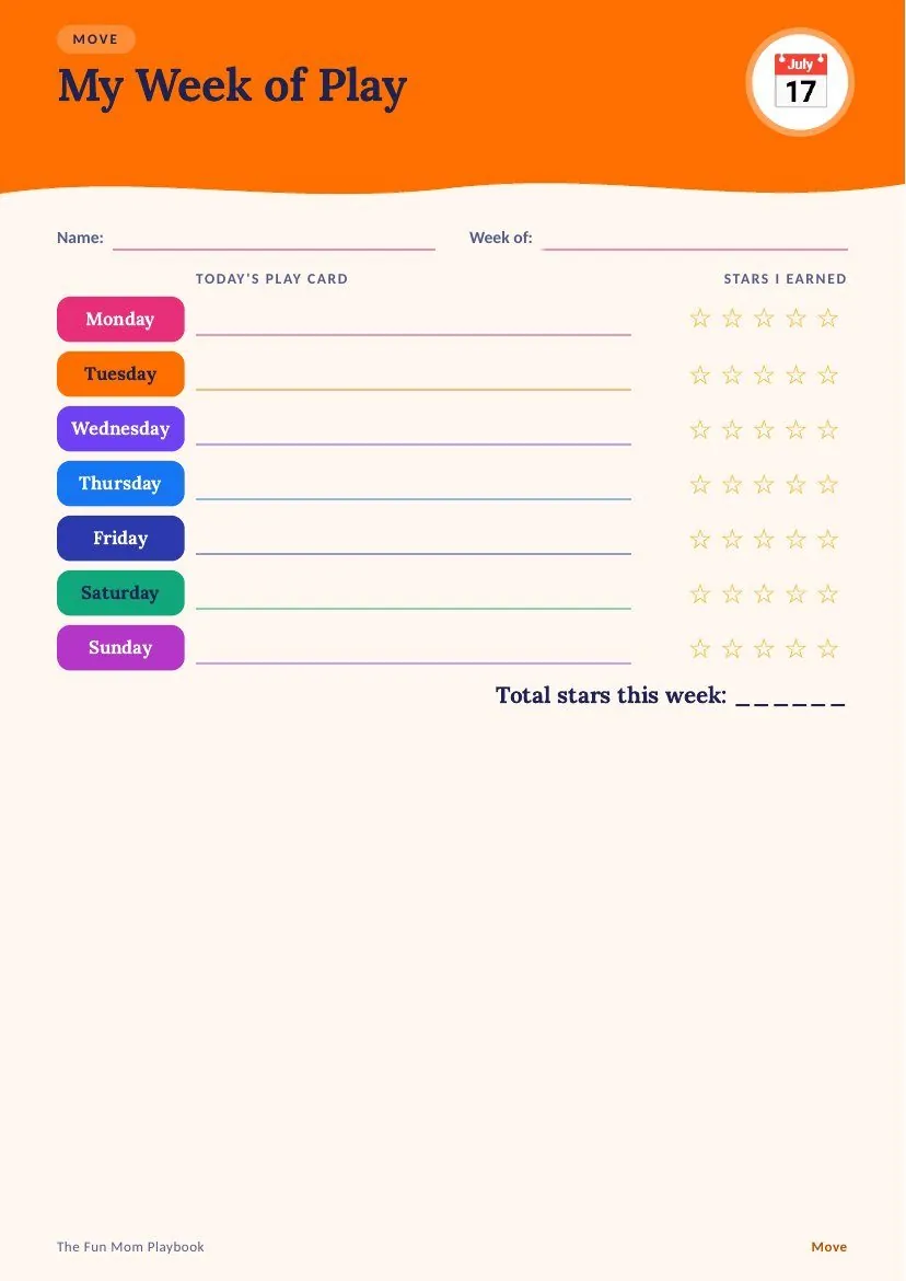 Weekly star chart